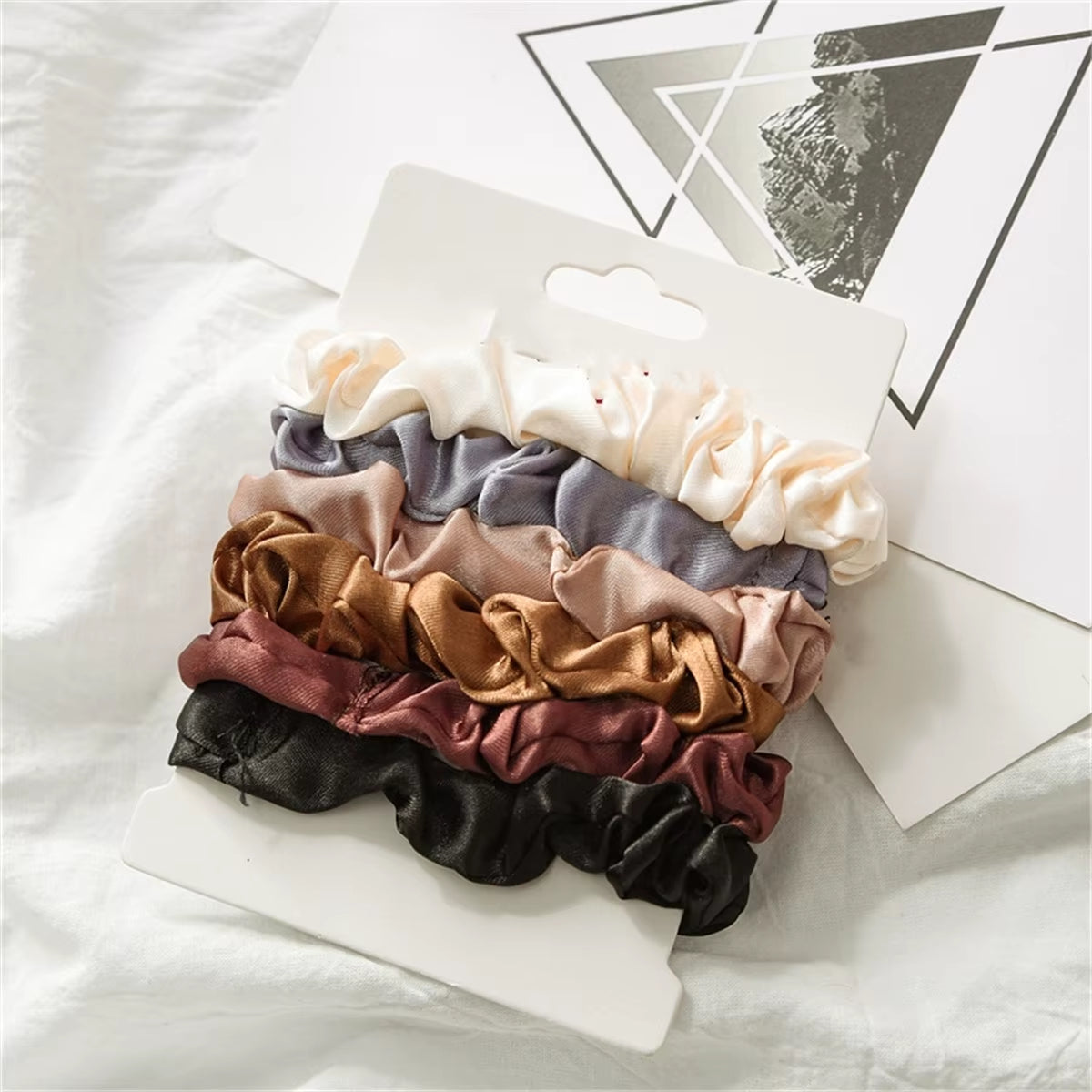 Elevate Your Hair Game with 6Pcs Luxurious Satin Hair Scrunchies - The Softer, Silkier Choice for Stylish Women