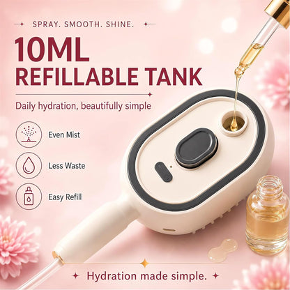 Revitalize Your Hair with the 2026 All-in-One Electric Misting Detangler Brush - Hydrating Spray Comb for Effortless Styling and Scalp Care (Purple)